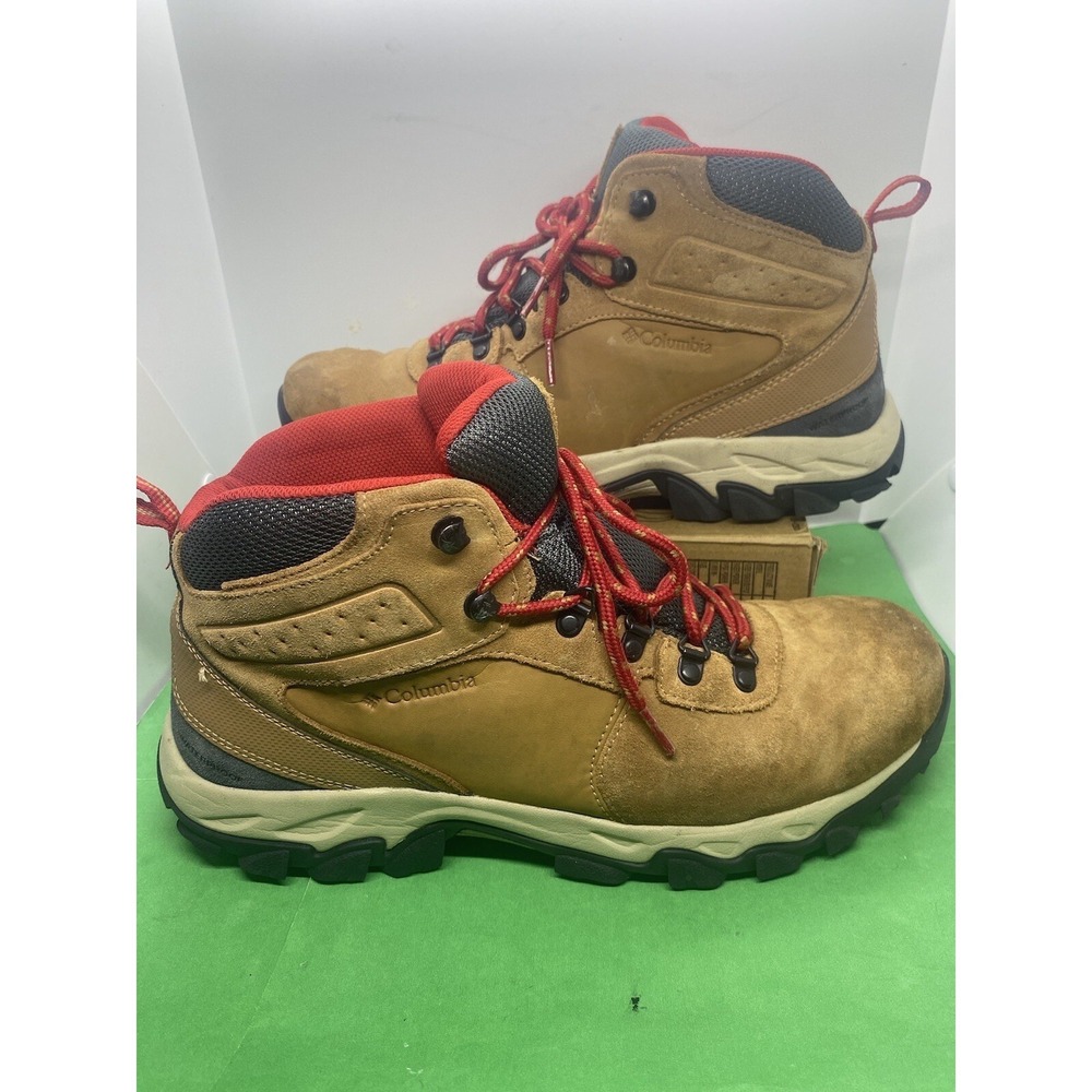 Columbia Newton Ridge Plus II Suede Waterproof Boot Elk/Mountain Red Mens Sz12